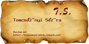 Tomcsányi Sára névjegykártya