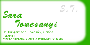 sara tomcsanyi business card