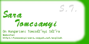 sara tomcsanyi business card